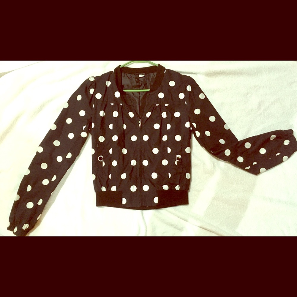 H&M Polka Dot Bomber Jacket